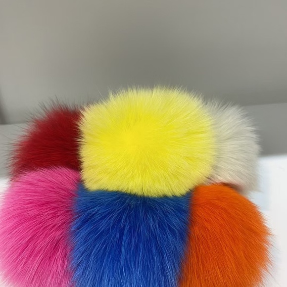 Women's Real Fox Furry Fur Slides, Open-Toe Cute Fur Sandals M5 - Picture 3 of 9